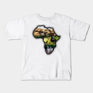 African Wildlife Continent Collage Kids T-Shirt